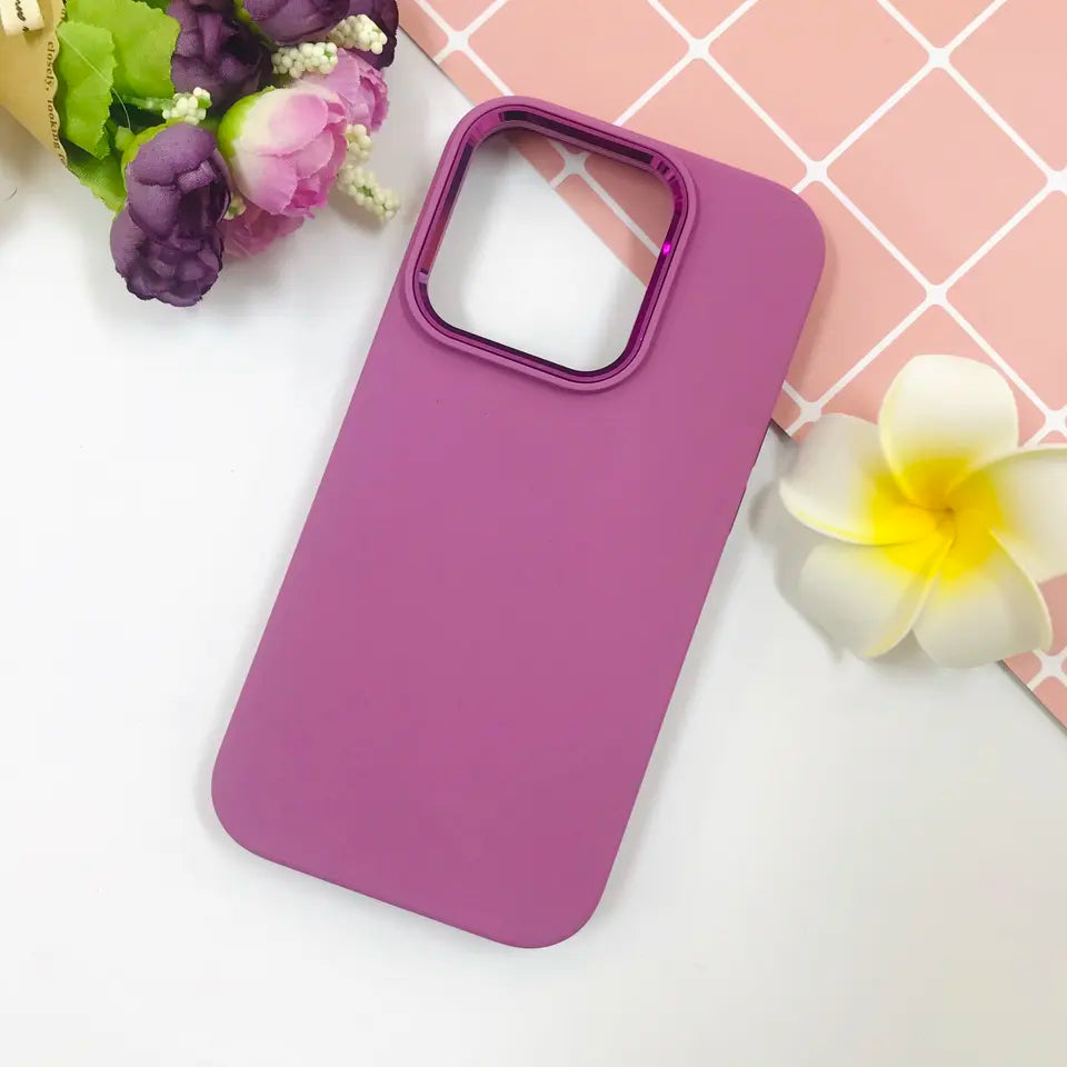 LIQUID SILICON WITH METAL CAMERA CASE - IPHONE 14 PRO