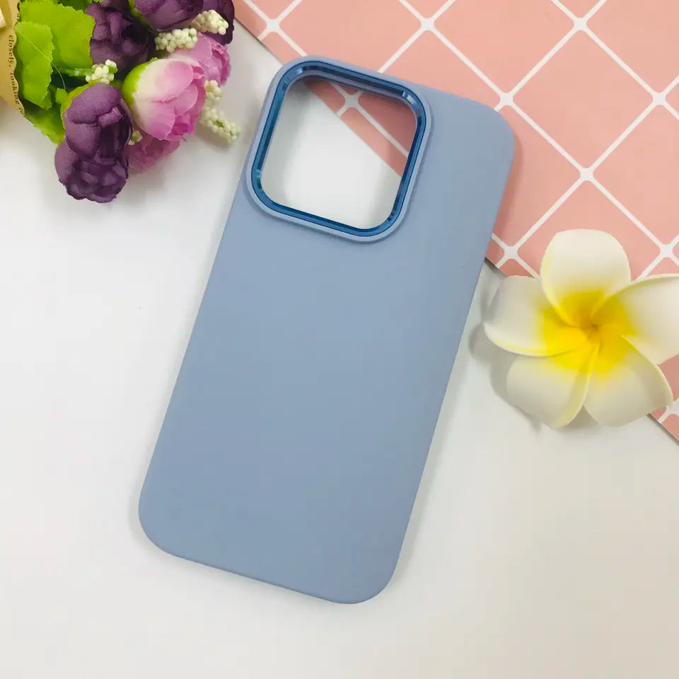 LIQUID SILICON WITH METAL CAMERA CASE - IPHONE 14 PLUS