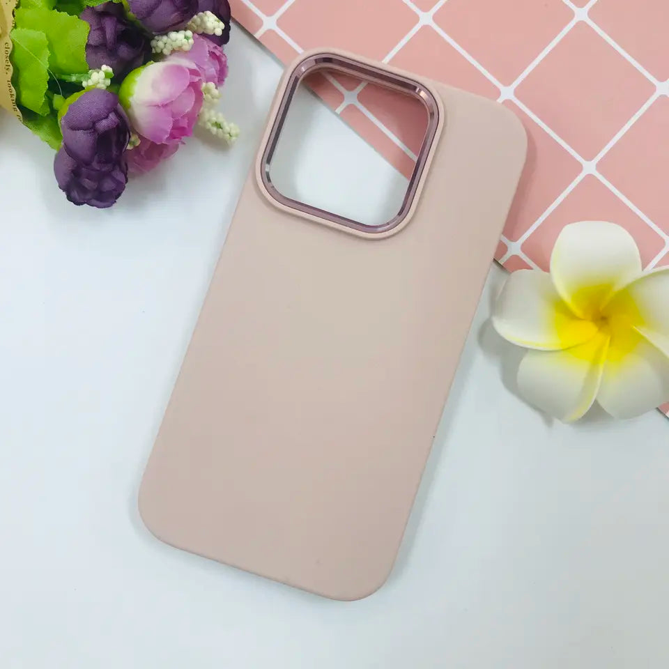 LIQUID SILICON WITH METAL CAMERA CASE - IPHONE 14 PLUS