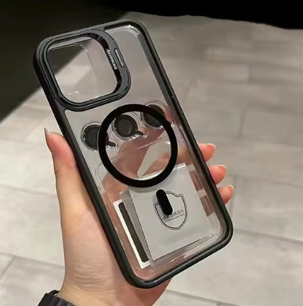 Transparent Case with Colored Border and Mag safe Charging-iPhone 16 Pro Max Case