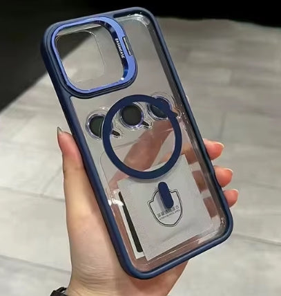 Transparent Case with Colored Border and Mag safe Charging-iPhone 16 Case