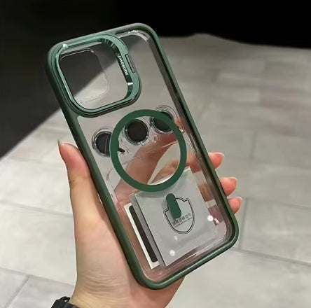 Transparent Case with Colored Border and Mag safe Charging-iPhone 16 Pro Max Case