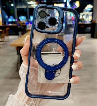 Clear Case with Mag safe Kickstand and Camera Lens Protector-iPhone 11 Case
