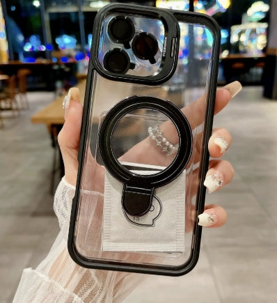 Clear Case with Mag safe Kickstand and Camera Lens Protector-iPhone 15 Case