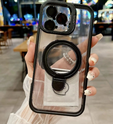 Clear Case with Mag safe Kickstand and Camera Lens Protector-iPhone 15 Pro Max Case