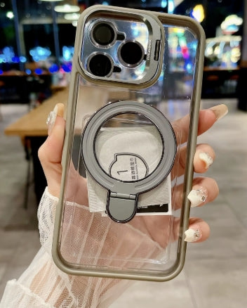 Clear Case with Mag safe Kickstand and Camera Lens Protector-iPhone 16 Pro Max Case