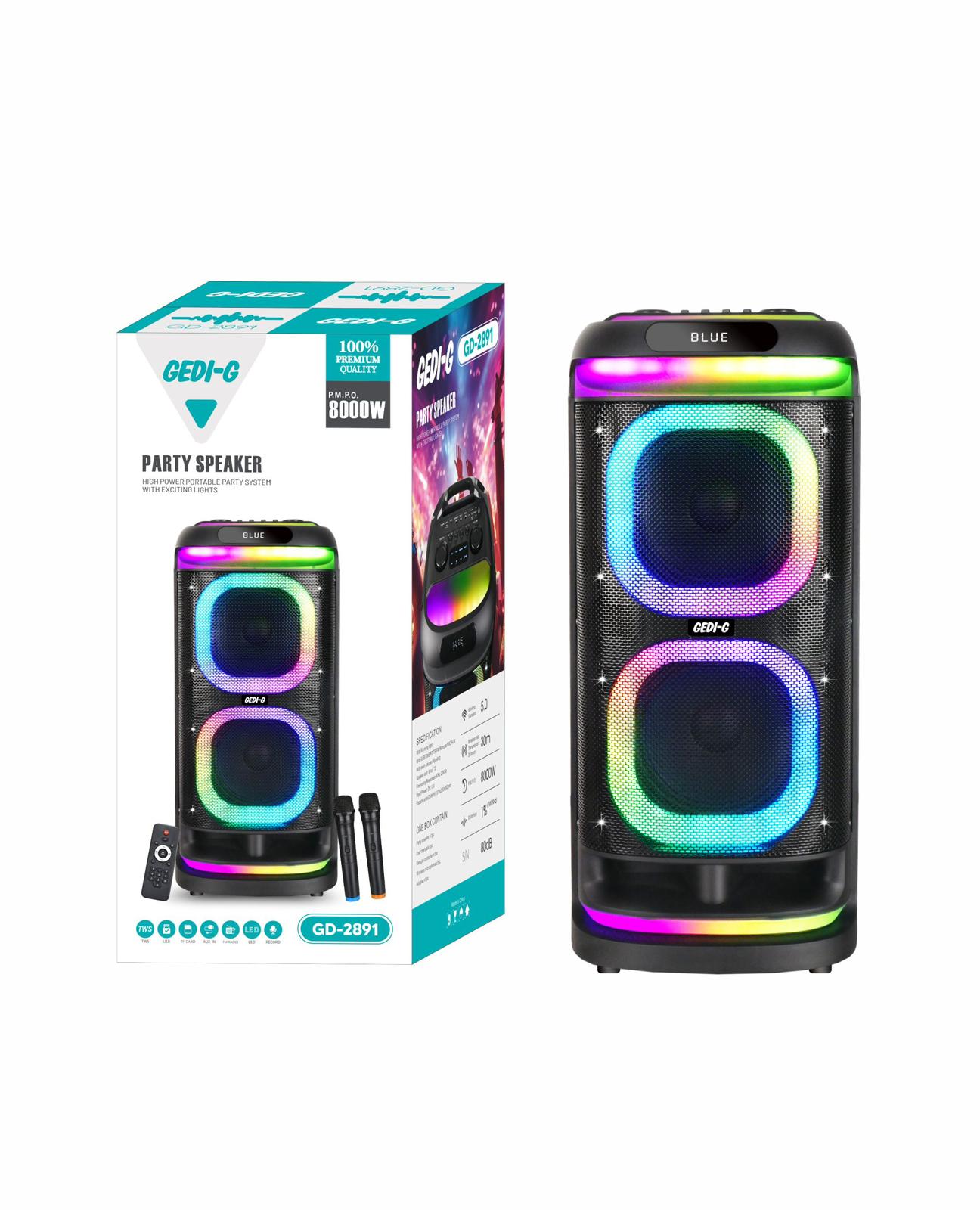 GD-2891 High Power Portable Party Speaker With Exciting Lights