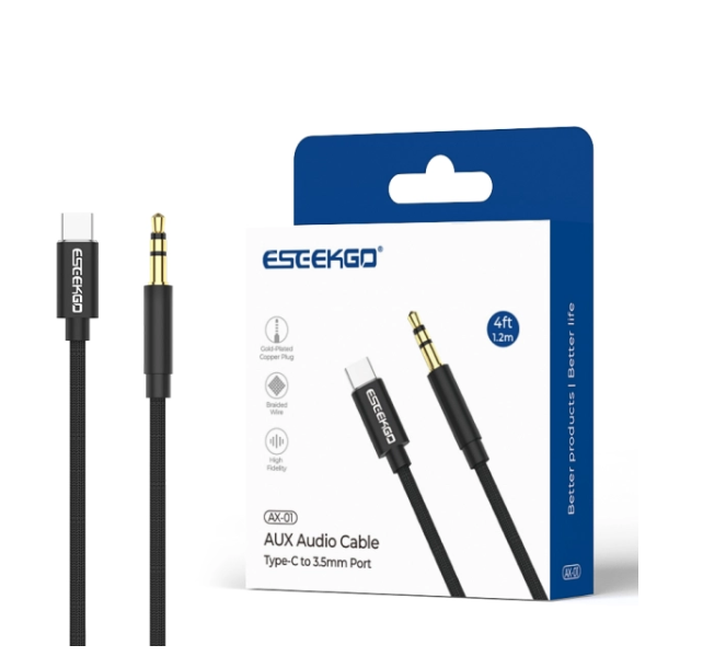 AUX TO C AUDIO CABLE- ESEEKGO(3.5mm)