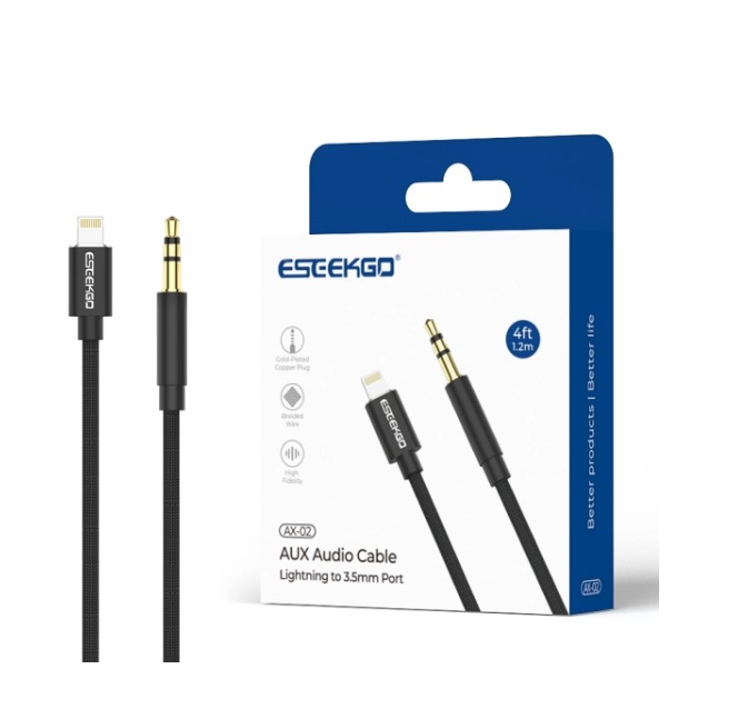 AUX TO LIGHTENING AUDIO CABLE- ESEEKGO(3.5mm)