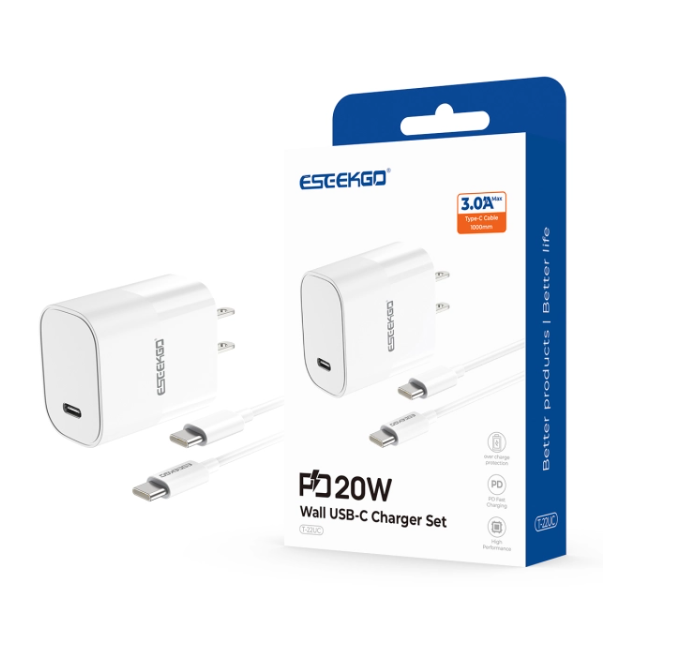 ESEEKGO Wall Charger Combo C to C