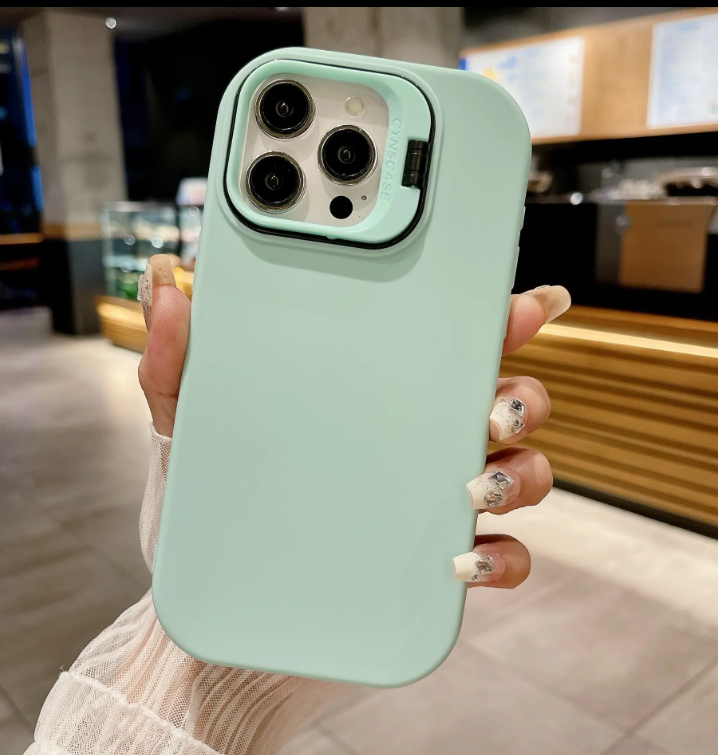 Solid Case with Camera Lens Kickstand- Iphone 16 Pro Max