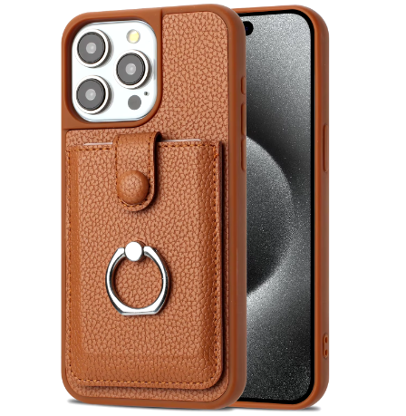 Leather Case With Ring and Card Holder- Samsung S 24 Ultra